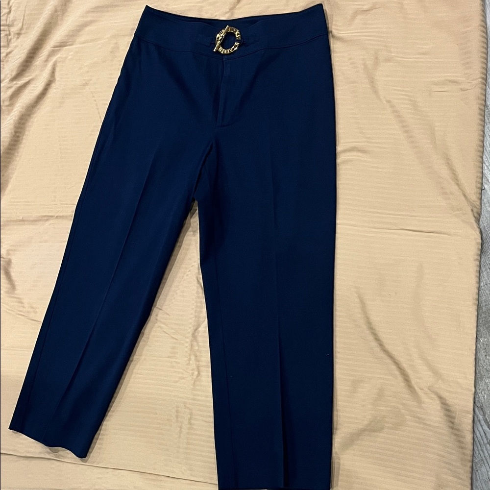 Ralph Lauren pants Dark Blue‎ Dress women’s size 12 gold accent waist - Picture 4 of 12